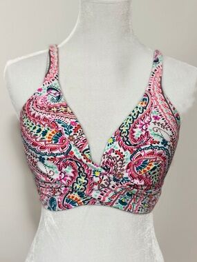 Aqua Couture Paisley Full Coverage Long-Line Bikini Top